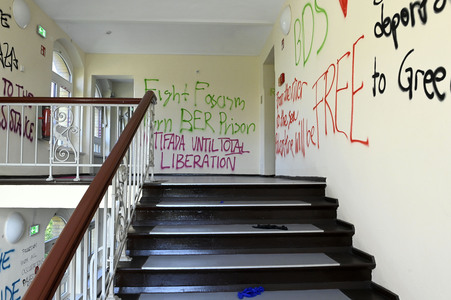 Schäden in Hörsaal der Humboldt-Universität nach propalästinensischen Protesten in Berlin