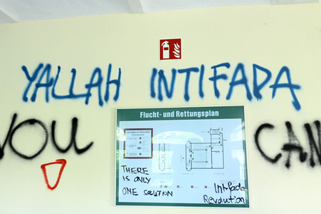 Schäden in Hörsaal der Humboldt-Universität nach propalästinensischen Protesten in Berlin