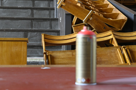 Schäden in Hörsaal der Humboldt-Universität nach propalästinensischen Protesten in Berlin