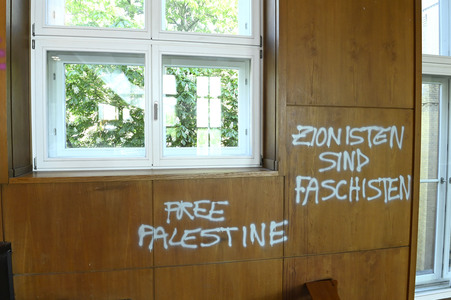 Schäden in Hörsaal der Humboldt-Universität nach propalästinensischen Protesten in Berlin