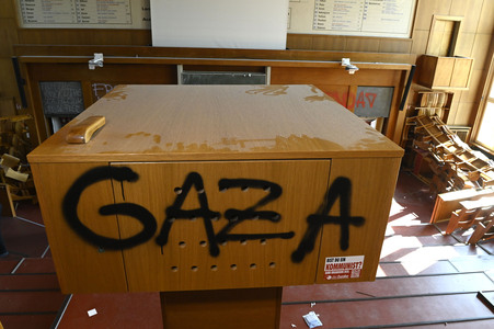 Schäden in Hörsaal der Humboldt-Universität nach propalästinensischen Protesten in Berlin