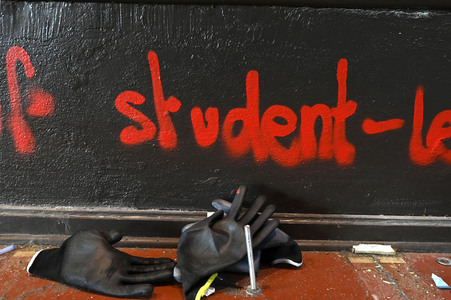 Schäden in Hörsaal der Humboldt-Universität nach propalästinensischen Protesten in Berlin