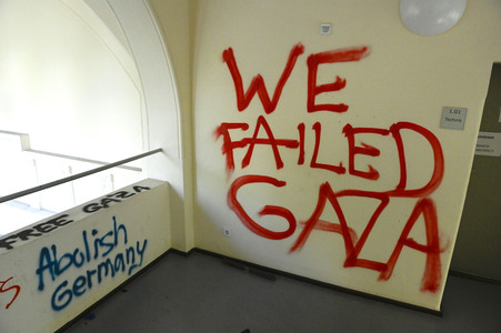 Schäden in Hörsaal der Humboldt-Universität nach propalästinensischen Protesten in Berlin