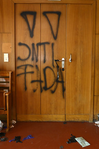 Schäden in Hörsaal der Humboldt-Universität nach propalästinensischen Protesten in Berlin