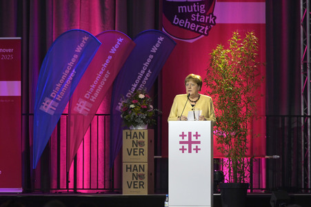 Bibelstunde mit Angela Merkel beim 39. Evangelischen Kirchentag in Hannover