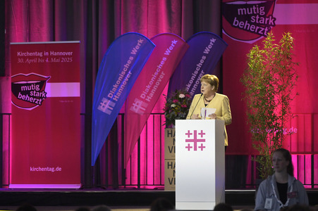 Bibelstunde mit Angela Merkel beim 39. Evangelischen Kirchentag in Hannover