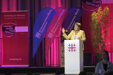 Bibelstunde mit Angela Merkel beim 39. Evangelischen Kirchentag in Hannover