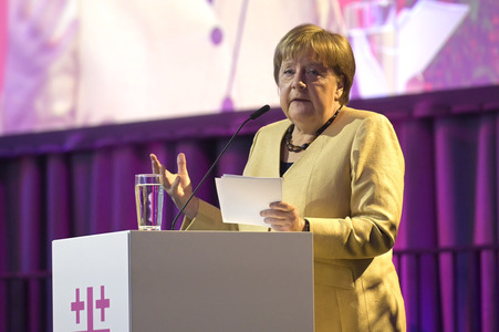 Bibelstunde mit Angela Merkel beim 39. Evangelischen Kirchentag in Hannover