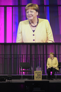 Bibelstunde mit Angela Merkel beim 39. Evangelischen Kirchentag in Hannover