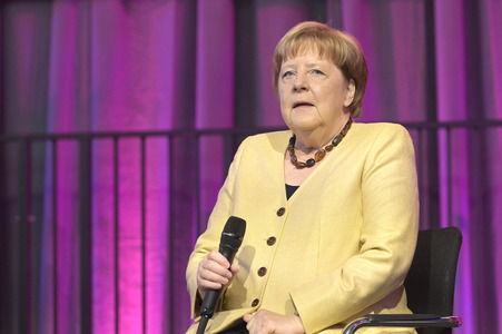 Bibelstunde mit Angela Merkel beim 39. Evangelischen Kirchentag in Hannover