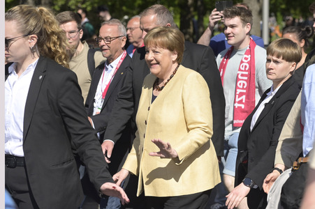 Bibelstunde mit Angela Merkel beim 39. Evangelischen Kirchentag in Hannover