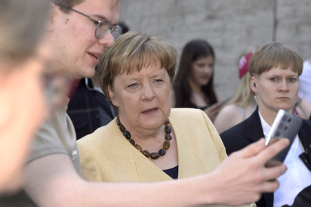 Bibelstunde mit Angela Merkel beim 39. Evangelischen Kirchentag in Hannover