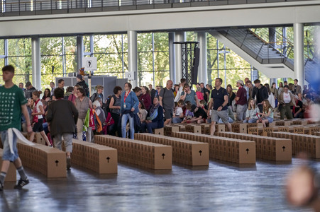 Bibelstunde mit Angela Merkel beim 39. Evangelischen Kirchentag in Hannover