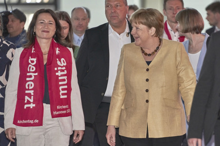 Bibelstunde mit Angela Merkel beim 39. Evangelischen Kirchentag in Hannover