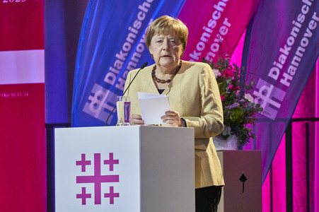 Bibelstunde mit Angela Merkel beim 39. Evangelischen Kirchentag in Hannover