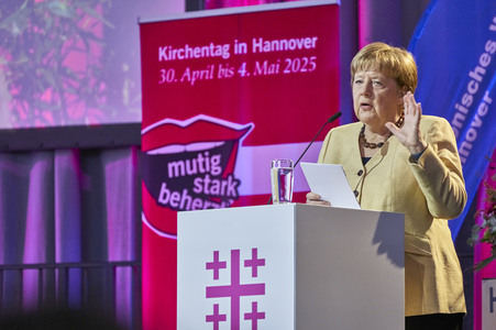 Bibelstunde mit Angela Merkel beim 39. Evangelischen Kirchentag in Hannover