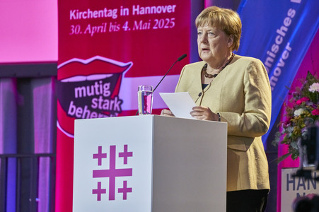 Bibelstunde mit Angela Merkel beim 39. Evangelischen Kirchentag in Hannover