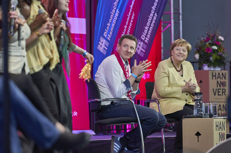 Bibelstunde mit Angela Merkel beim 39. Evangelischen Kirchentag in Hannover