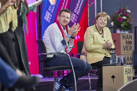 Bibelstunde mit Angela Merkel beim 39. Evangelischen Kirchentag in Hannover
