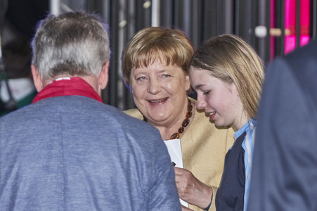 Bibelstunde mit Angela Merkel beim 39. Evangelischen Kirchentag in Hannover