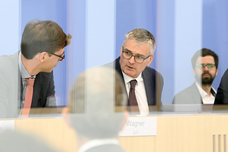 Regierungspressekonferenz in Berlin