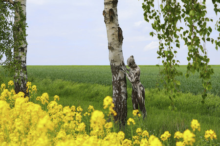 NATURE ART: Rapsbirken / Rapeseed Birches Bodypainting