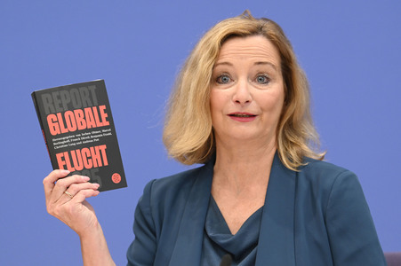 Bundespressekonferenz 'Report Globale Flucht 2025' in Berlin