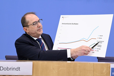 Bundespressekonferenz 'Fallzahlen für die politisch motivierte Kriminalität 2024' in Berlin