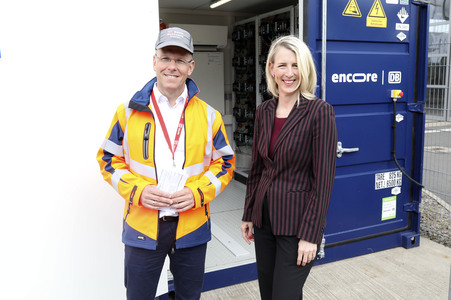 Vorstellung des encore Batteriespeichers im DB ICE-Werk in Leipzig