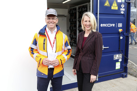 Vorstellung des encore Batteriespeichers im DB ICE-Werk in Leipzig