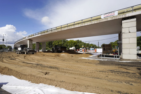 Abriss der kaputten Wuhlheide-Brücke in Berlin