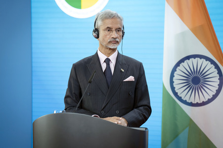 Pressekonferenz des indischen Außenministers und des deutschen Außenministers in Berlin