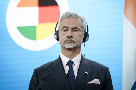 Pressekonferenz des indischen Außenministers und des deutschen Außenministers in Berlin