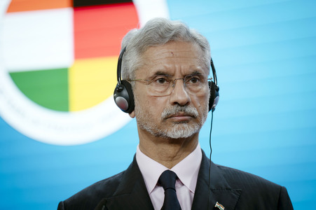 Pressekonferenz des indischen Außenministers und des deutschen Außenministers in Berlin