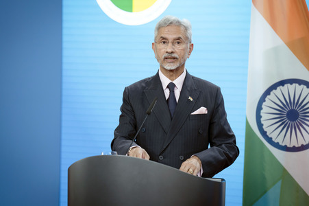 Pressekonferenz des indischen Außenministers und des deutschen Außenministers in Berlin