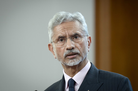Pressekonferenz des indischen Außenministers und des deutschen Außenministers in Berlin