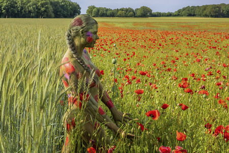 NATURE ART: Rotmohn / Red Poppy Bodypainting