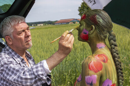 NATURE ART: Rotmohn / Red Poppy Bodypainting