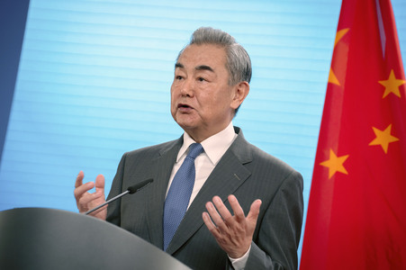 Pressekonferenz des chinesischen Außenministers und des deutschen Außenministers in Berlin