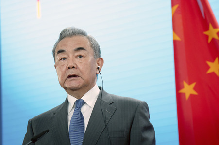 Pressekonferenz des chinesischen Außenministers und des deutschen Außenministers in Berlin