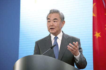 Pressekonferenz des chinesischen Außenministers und des deutschen Außenministers in Berlin