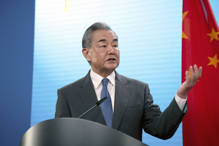Pressekonferenz des chinesischen Außenministers und des deutschen Außenministers in Berlin