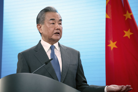 Pressekonferenz des chinesischen Außenministers und des deutschen Außenministers in Berlin