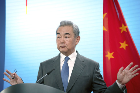 Pressekonferenz des chinesischen Außenministers und des deutschen Außenministers in Berlin