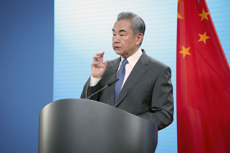 Pressekonferenz des chinesischen Außenministers und des deutschen Außenministers in Berlin