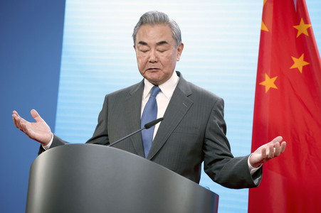 Pressekonferenz des chinesischen Außenministers und des deutschen Außenministers in Berlin