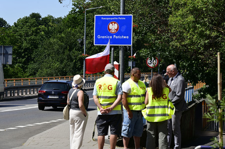 Grenzkontrollen an der deutsch-polnischen Grenze in Görlitz