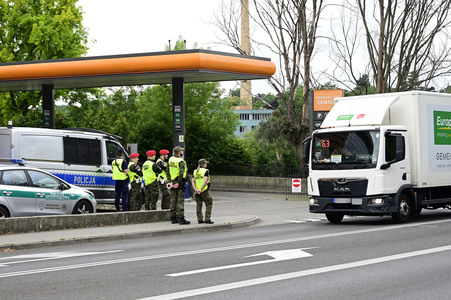 Grenzkontrollen an der deutsch-polnischen Grenze in Görlitz