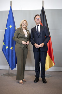 Bundestagspräsidentin Julia Klöckner und NATO-Generalsekretär Mark Rutte in Berlin