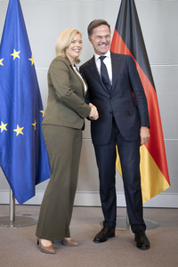 Bundestagspräsidentin Julia Klöckner und NATO-Generalsekretär Mark Rutte in Berlin